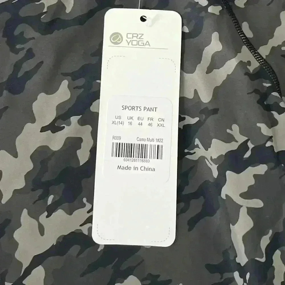 NEW CRZ Yoga Leggings Size XL Gray Camo High Waist 7/8" Compression Naked Feel - Picture 2 of 5
